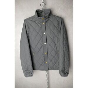 LLBean Womens Quilted Jacket Darkest Gray S REG Cozy
